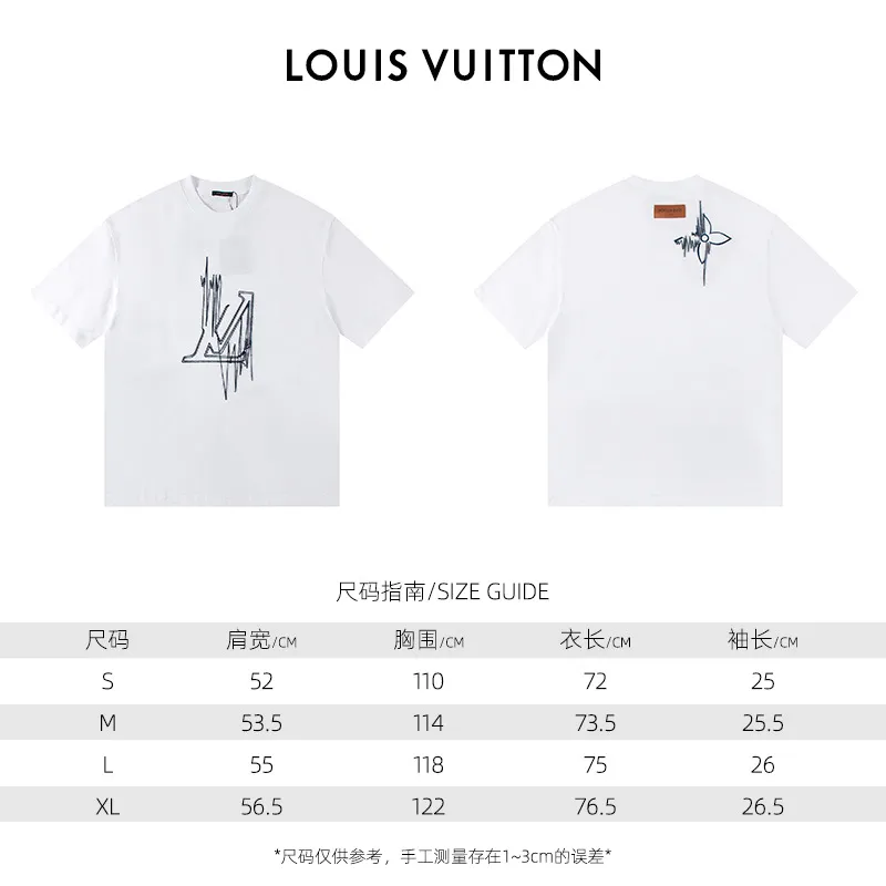 🅿️160 Style: 2026 new Louis Vuitton short-sleeved T-shirt Material: High version 300g double yarn combed cotton Size: S～XL Color: black white Style number: H2003